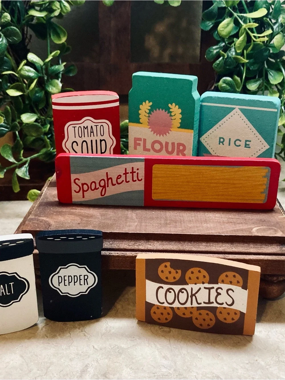 Target Bullseye Retired/Rare 2020 Mini Kitchen Wood Food Decor - 9 Pieces CUTE